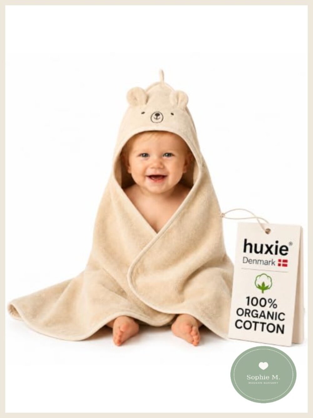 Hooded Baby Bath Towel 100% Organic Cotton Super-Soft 32x32